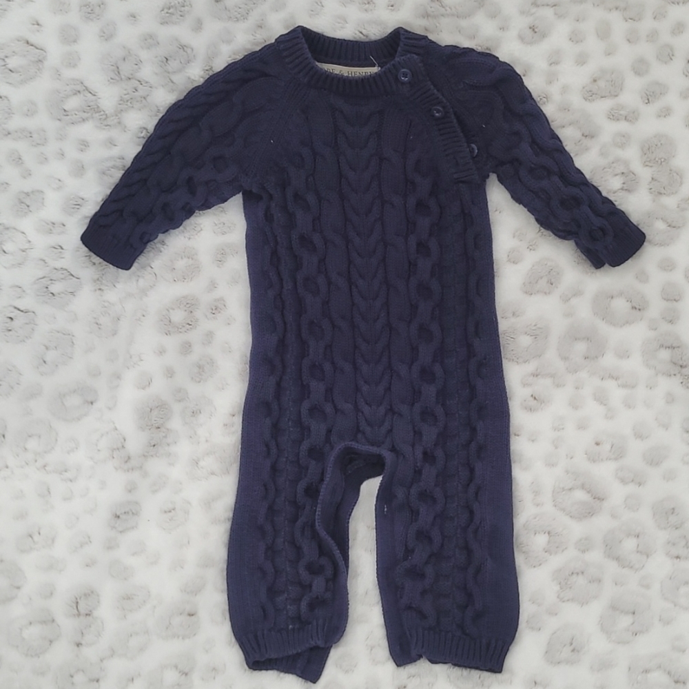 Hope & Henry 3-6 mo. Cable Knit layette/romper